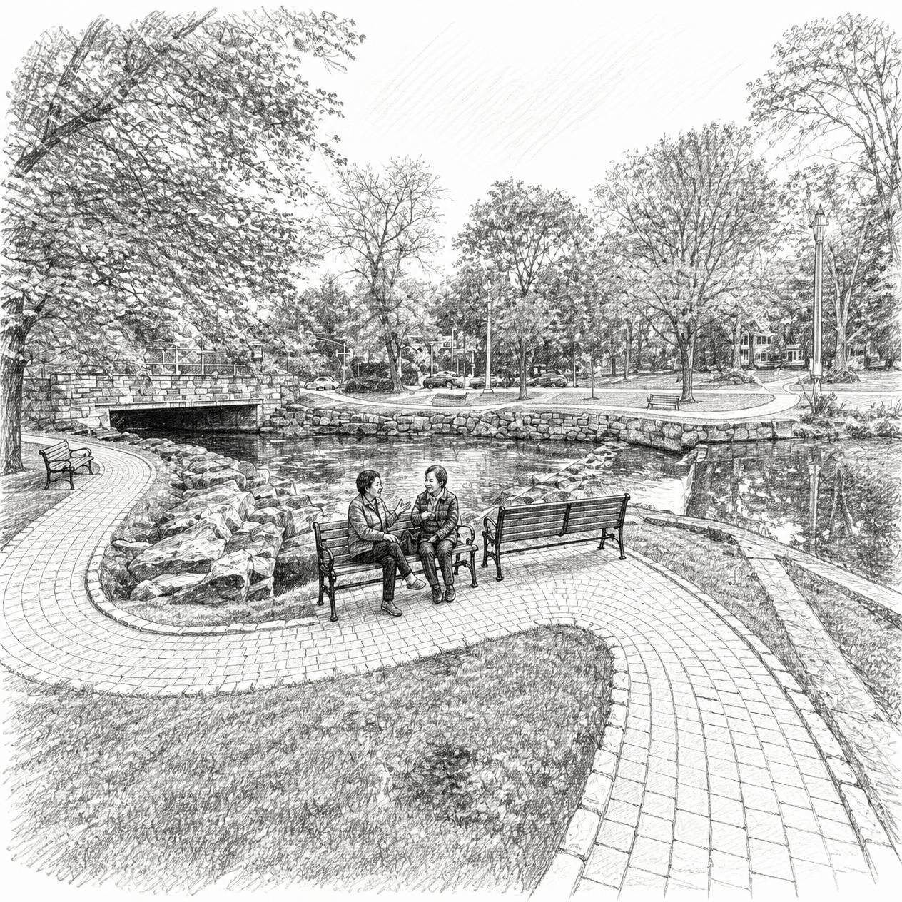 Pencil sketch: Public Spaces
